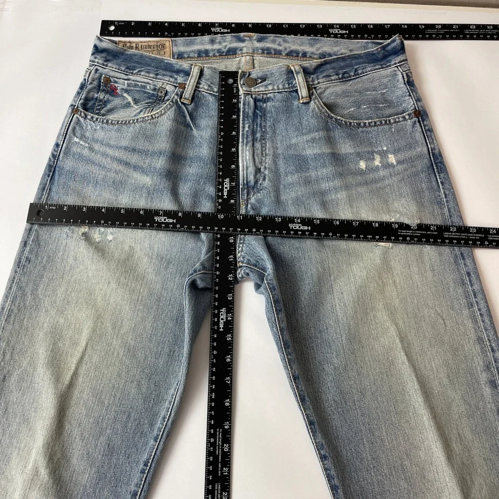 Polo Ralph Lauren Jeans Mens 34x32 Blue 867 Classic Fit Distressed Grunge Denim